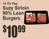 Key Food Suzy Sirloin 90% Lean Burgers offer