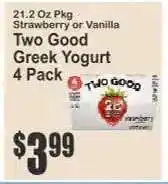 Key Food Two Good Greek Yogurt 4 Pack offer