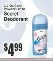 Key Food Secret Deodorant offer