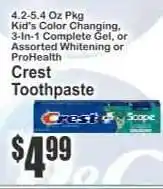 Key Food Crest Toothpaste offer