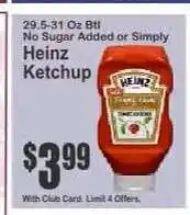 Key Food Heinz Ketchup offer