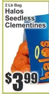 Key Food Halos Seedless Clementines offer