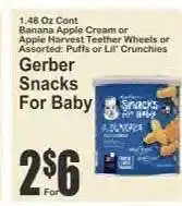 Key Food Gerber Snacks For Baby offer