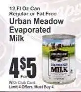 Key Food Urban Meadow Evaporated Milk offer