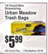 Key Food Urban Meadow Trash Bags offer