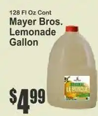 Key Food Mayer Bros. Lemonade Gallon offer