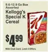 Key Food Kellogg's Special K Cereal offer