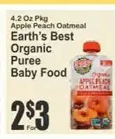 Key Food Earth's Best Organic Puree Baby Food offer