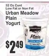 Key Food Urban Meadow Plain Yogurt offer