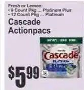 Key Food Cascade Actionpacs offer