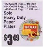 Key Food Solo Heavy Duty Paper Plates offer