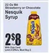 Key Food Nesquik Syrup offer