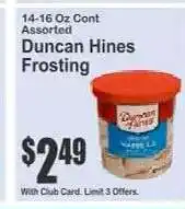 Key Food Duncan Hines Frosting offer