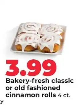 Hy-Vee Bakery-fresh classic or old fashioned cinnamon rolls offer