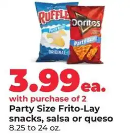 Hy-Vee Party Size Frito-Lay snacks, salsa or queso offer