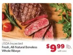 Family Fare Usda Inspected Fresh, All-Natural Boneless Whole Ribeye offer