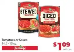 Family Fare Our Family tomatoes or sauce offer