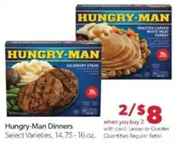 Family Fare Hungry-Man Dinners offer