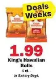 Schnucks King's Hawaiian Rolls offer
