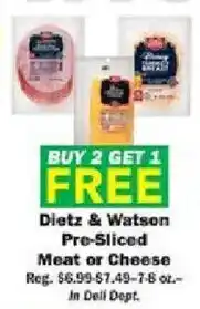 Schnucks Dietz & Watson Pre-Sliced Meat or Cheese offer