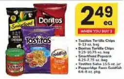 ACME Tostitos Tortilla Chips, Doritos Tortilla Chips, Smartfood Popcorn, Tostitos Salsa, Pepperidge Farm Goldfish offer