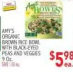 Ingles Markets Amy's organic brown rice bowl with black-eyed peas and veggies offer