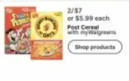 Walgreens Post Cereal offer