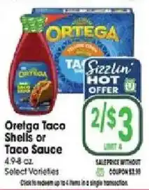 Jewel-Osco Ortega Taco Shells or Taco Sauce offer