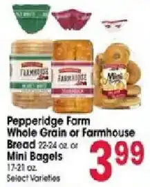 Jewel-Osco Pepperidge Farm Whole Grain or Farmhouse Mini Bagels offer