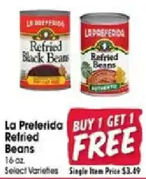 Jewel-Osco La Preferida Refried Beans offer