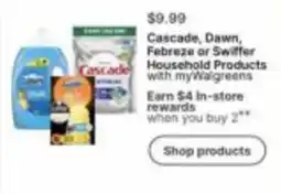Walgreens Cascade, Dawn, Febreze or Swiffer Household Products offer