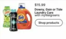 Walgreens Downy, Gain or Tide Laundry Care with myWalgreens offer