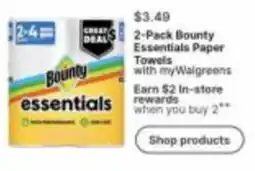 Walgreens Bounty essentials paper towels offer
