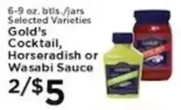 Pioneer Supermarkets Gold's Cocktail, Horseradish or Wasabi Sauce offer