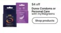 Walgreens Durex Condoms or Personal Care offer