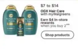 Walgreens Ogx Hair Care offer