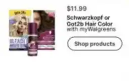 Walgreens Schwarzkopf or Got2b Hair Color offer