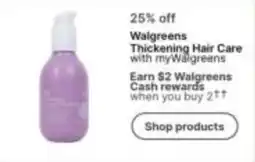 Walgreens Walgreens Thickening Hair Care offer