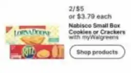 Walgreens Nabisco Small Box Cookies or Crackers offer
