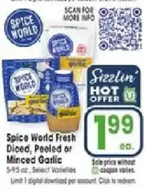 Jewel-Osco Spice World Diced, Peeled or Minced Garlic offer
