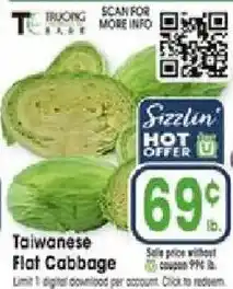 Jewel-Osco Sizzlin' Taiwanese Flat Cabbage offer