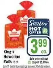 Jewel-Osco King's Hawaiian Rolls offer