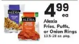 ACME Alexia Fries, Puffs, or Onion Rings offer