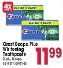 Jewel-Osco Crest Scope Plus Whitening Toothpaste offer