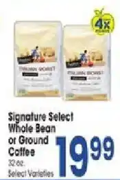 Jewel-Osco Signature Select Whole Bean or Ground Coffee offer
