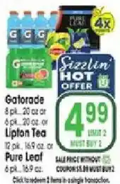Jewel-Osco Gatorade or Lipton Tea or Pure Leaf offer