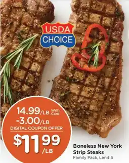 Kroger Boneless New York Strip Steaks offer