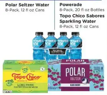 Polar Seltzer Water, Powerade . Topo Chico Sabores Sparkling Water