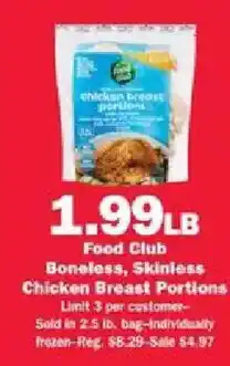 Schnucks Food Club Boneless, Skinless Chicken Breast Portions offer