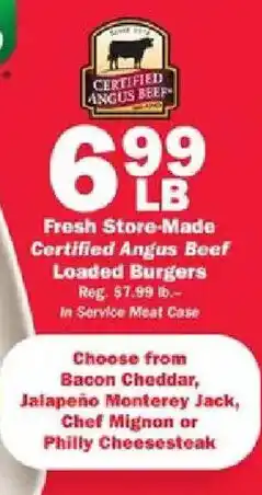Schnucks Certified Angus Beef Loaded Burgers offer